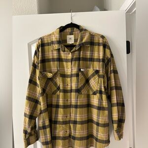 Rip Curl Yellow and Black Plaid Casual Shirt